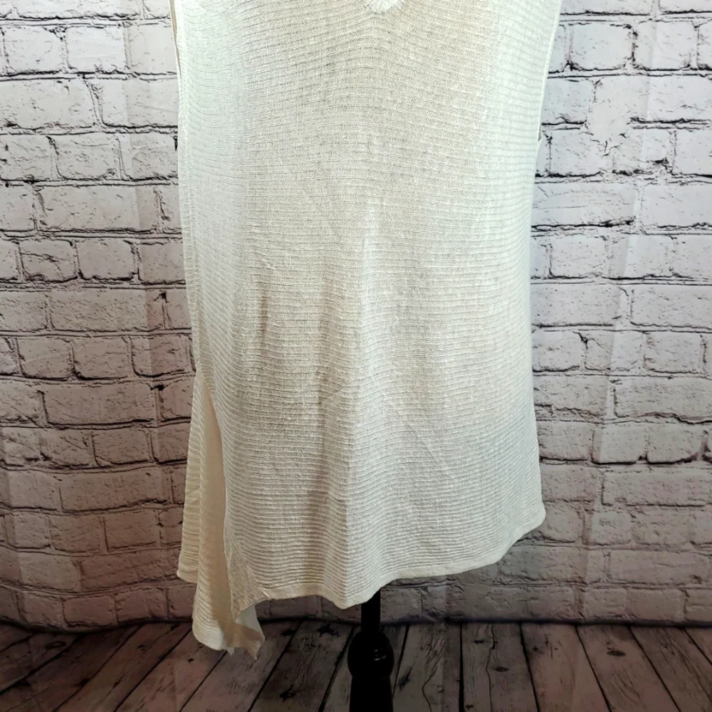 RACHEL Rachel Roy White Asymmetrical Tunic Top Size Medium